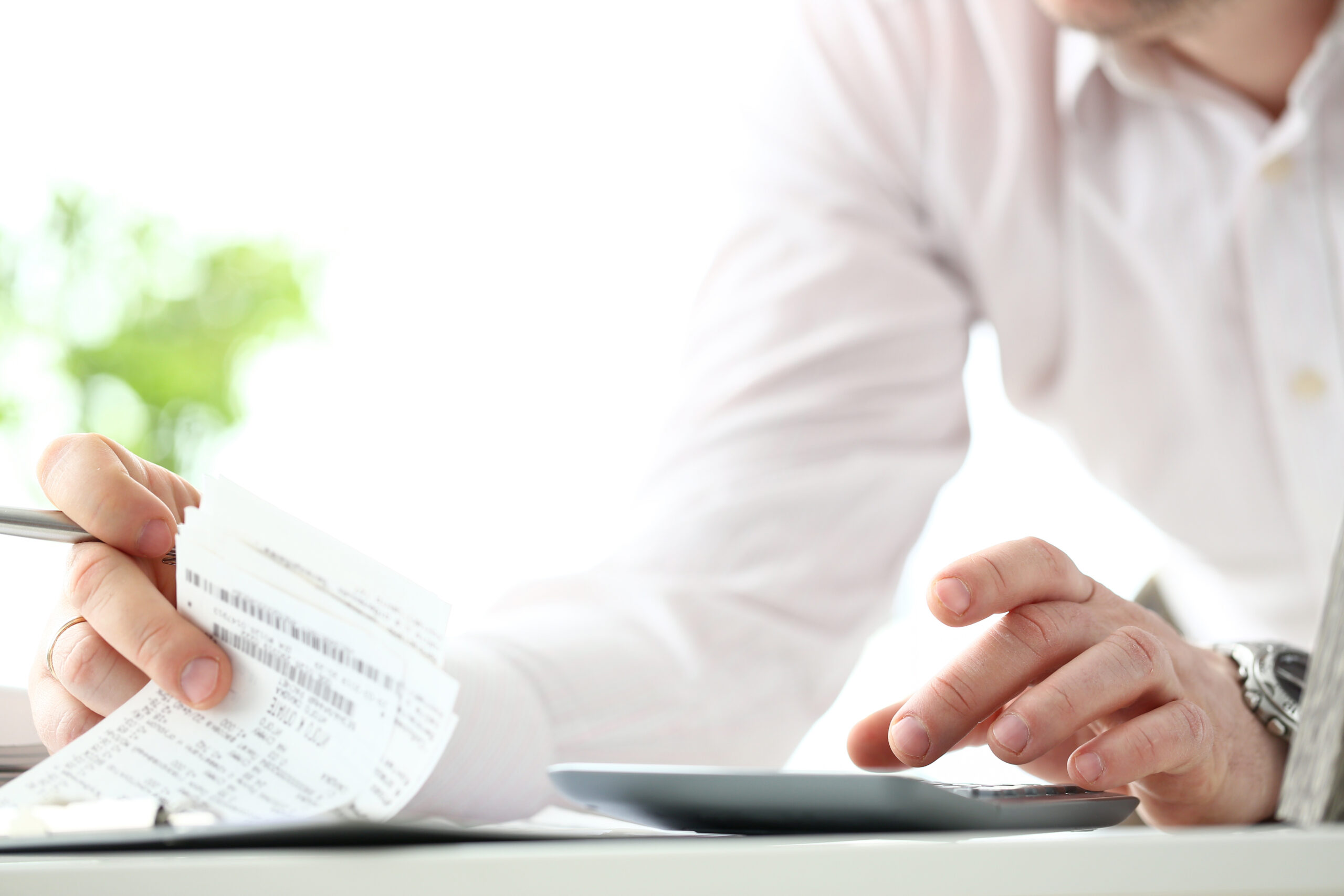 evaluating expenses closeup